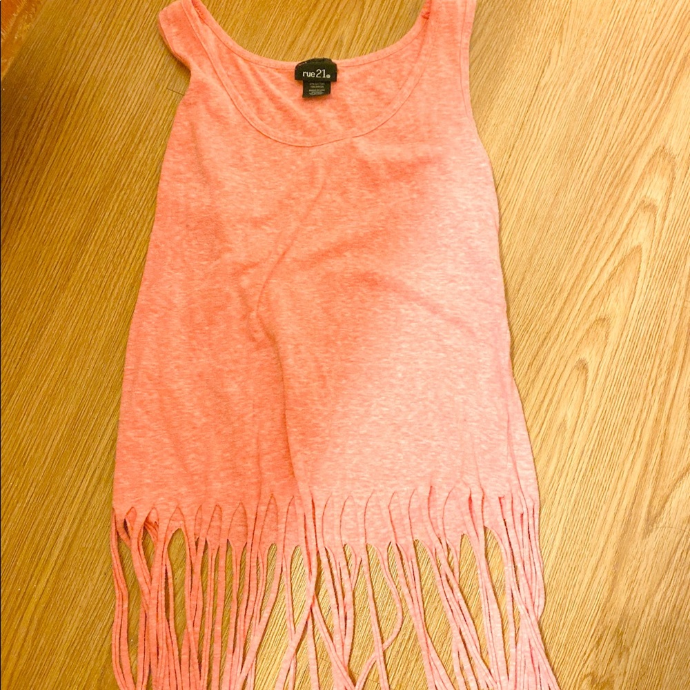 Pink fringed crop top